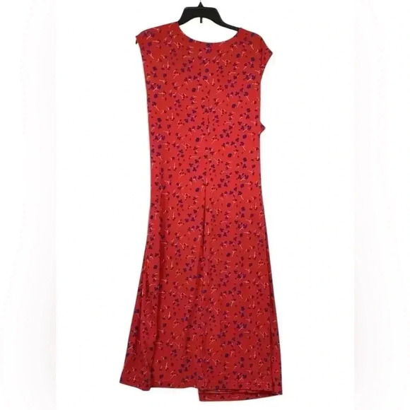 Banana Republic NWT Red and Blue Floral Faux Wrap Long size XL - Picture 5 of 8